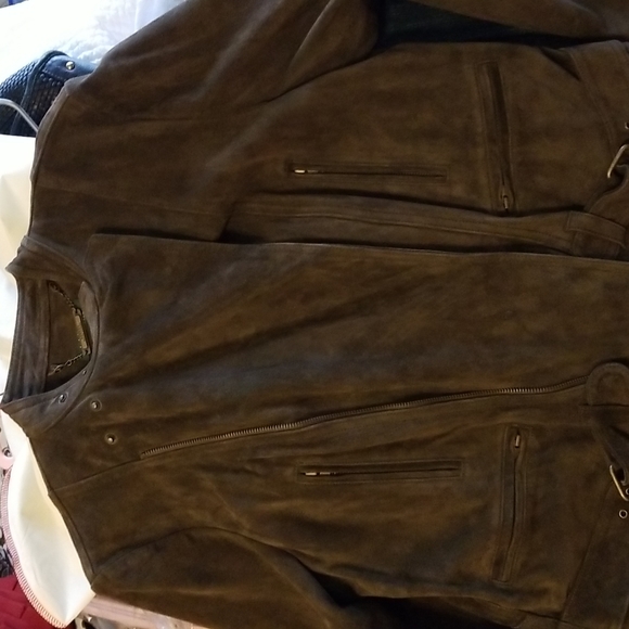 Ralph Lauren Brown Suede Zip Jacket - Picture 2 of 10